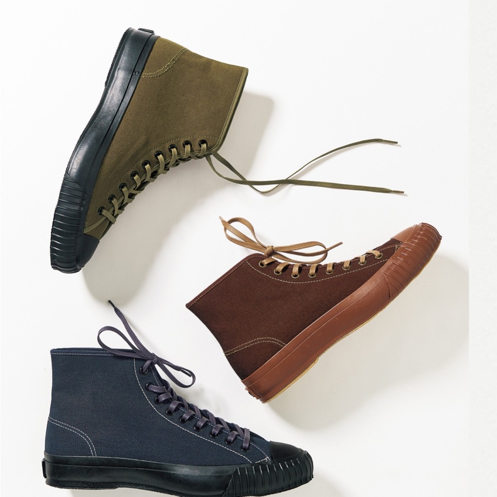 45R Duck High-Top Canvas Sneakers